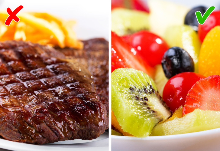 Một trong những cách giảm bớt cơn đau bệnh gout là thay đổi chế độ ăn. Gout từng được coi là "bệnh của người giàu", hoặc "bệnh của nhà vua". Lý do là vì đó là các đối tượng thường xuyên được ăn hải sản và các loại thịt đỏ (như thịt bò). Theo các chuyên gia, người bị gout sẽ buộc phải cắt giảm hải sản và thịt đỏ. Ngoài ra, cần hạn chế cả rượu bia và các loại nước ngọt.