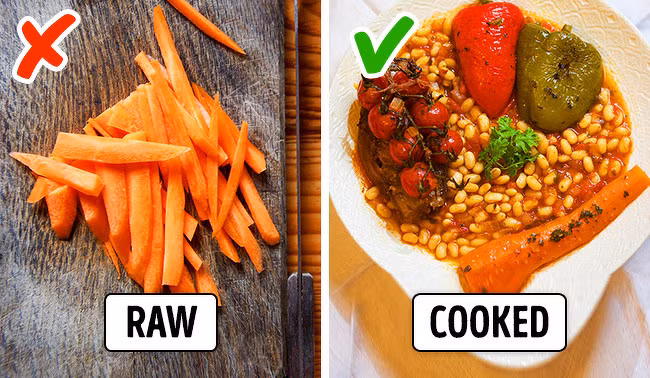 Cà rốt luộc có nhiều beta-carotene và lutein tốt cho thị lực và làn da. Cà rốt nấu chín giúp cơ thể hấp thụ tốt hơn 5 lần so với cách ăn sống.