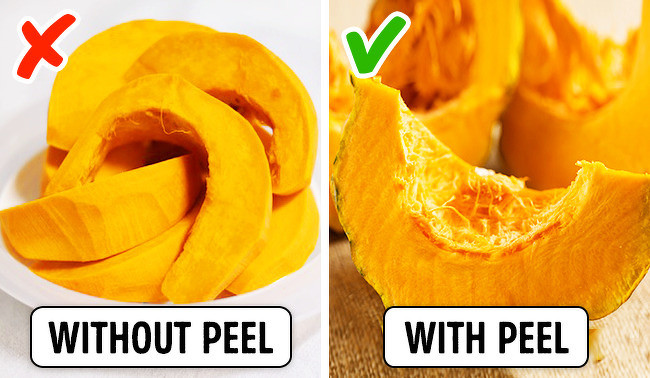 Bí ngô nên ăn cả vỏ vì vỏ có nhiều thành phần khoáng chất, chất xơ (chất xơ và chất pectin) và vitamin C.