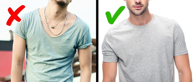 Áo thun cổ sâu chữ V lớn làm khiến bạn mất điểm trong mắt người đối diện, trừ khi bạn là một ngôi sao bóng đá.