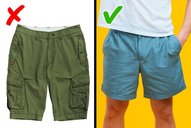 Những chiếc quần short nhiều túi không bao giờ hợp thời trang nhưng mọi người vẫn thường xuyên mua và mặc chúng. Tránh mặc chúng nếu bạn không muốn trông mình cồng kềnh hơn.