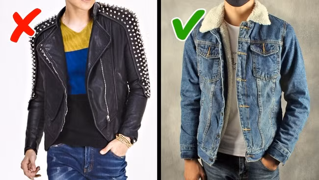 Áo khoác da với nhiều trang trí rườm rà cũng là một xu hướng thời trang đã lỗi mốt và bạn nên tránh xa.