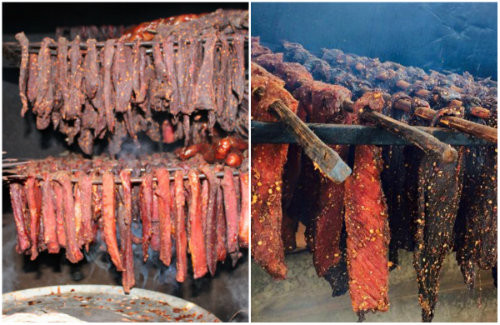 Món ăn này có cách chế biến khá công phu, thường cắt những mảng thịt thăn, bắp ở vai, lưng con trâu, bò hoặc lợn, thái miếng to bản hình con chì rồi ướp các loại gia vị như muối, gừng, ớt, nước lá rừng và đặc biệt không thể thiếu lá mắc khén (một loại hạt tiêu rừng). Thịt sau khi tẩm ướp được treo lên gác bếp đến khi khô sẽ có mùi ám khói đặc trưng.