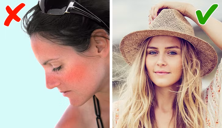 Bảo vệ da khi đi ra ngoài: Phụ nữ nên thoa kem chống nắng và đội mũ mỗi khi ra ngoài trời nắng, đặc biệt là khi đã bước qua độ tuổi 25. Ngoài ra, bạn cũng nên dưỡng ẩm da thường xuyên.