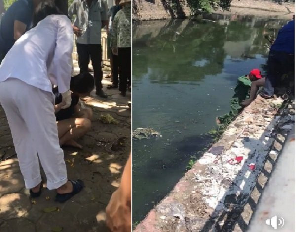 Người dân kịp thời phát hiện giải cứu cô gái này.