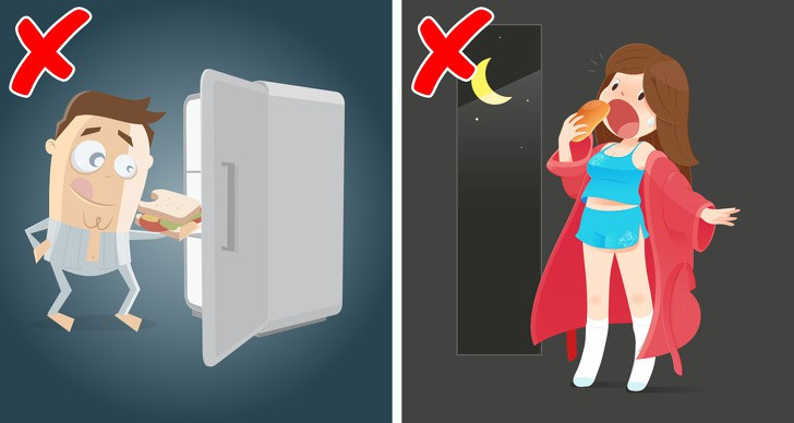 Ăn khuya: Các nhà nghiên cứu cho hay, việc ăn tối muộn hay ăn vặt ban đêm có thể khiến cơ thể tích thụ thêm chất béo thay vì đốt chúng.