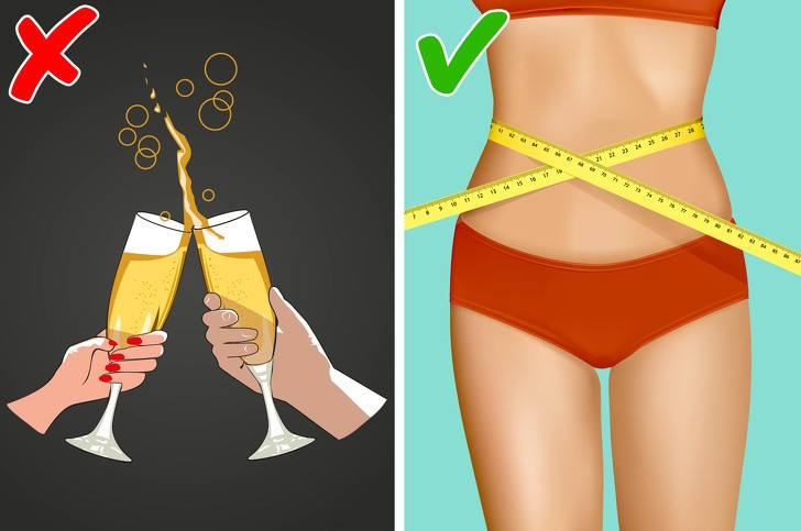 Uống rượu bia: Uống bia gây ra béo bụng trong khi uống các loại rượu nặng làm tăng cân trầm trọng. Để tránh tăng cân và giữ vóc dáng thon thả như ý, bạn nên hạn chế uống rượu bia.