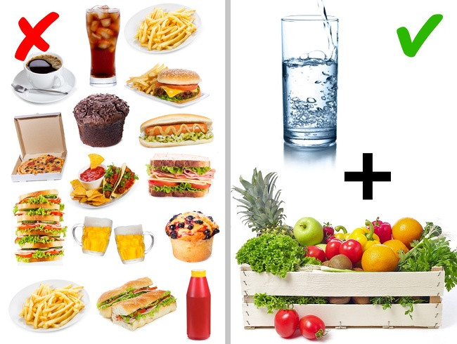 Không uống đủ nước và dùng nhiều đồ ăn nhanh cũng ảnh hưởng trực tiếp tới da mặt của bạn. ưẢnh: Despositphotos.