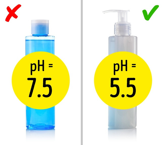 Sử dụng sai loại sữa rửa mặt có thể ảnh hưởng xấu tới làn da. Độ pH bình thường của da của chúng ta khoảng 5,5. Đó là lý do tại sao sữa rửa mặt có độ pH cao hơn có thể gây ra mụn trứng cá bởi nó kích thích các tuyến bã nhờn.
