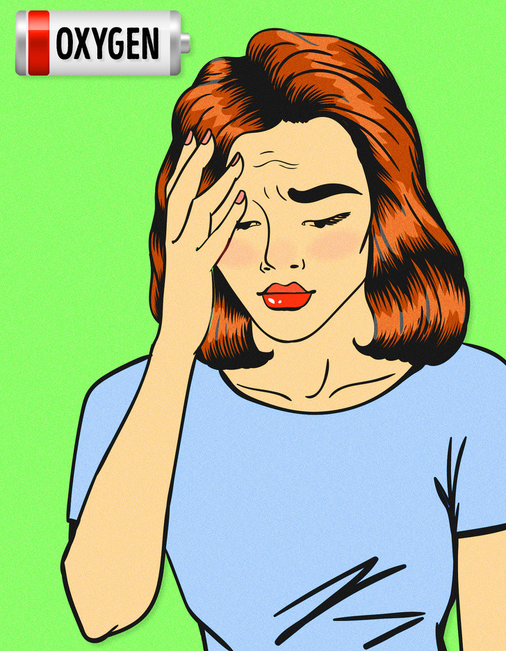 Thiếu sắt cũng có thể gây đau đầu hoặc đau nửa đầu. Điều này là do không đủ oxy đến não làm các mạch máu sưng lên, gây áp lực dẫn đến đau đầu. Ngoài ra, những người bị thiếu sắt có thể bị chóng mặt.