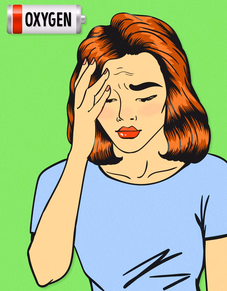 Thiếu sắt cũng có thể gây đau đầu hoặc đau nửa đầu. Điều này là do không đủ oxy đến não làm các mạch máu sưng lên, gây áp lực dẫn đến đau đầu. Ngoài ra, những người bị thiếu sắt có thể bị chóng mặt.