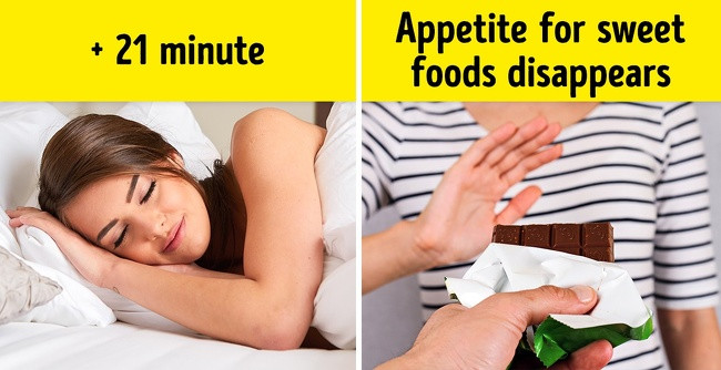 Giấc ngủ có thể ngăn ngừa cơn thèm đường: Theo một phát hiện y khoa, người ngủ lâu hơn làm giảm cơn thèm đồ ngọt.