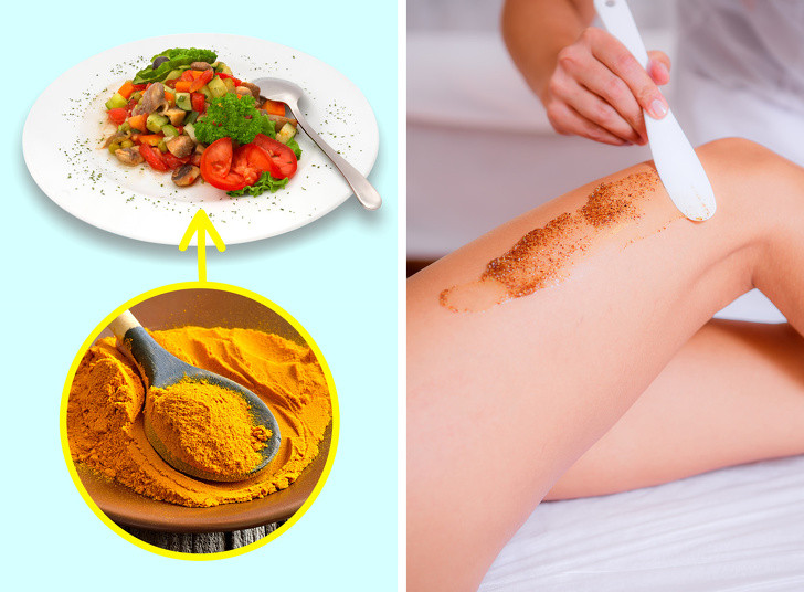 Mặt nạ nghệ giúp làm giảm sẹo từ mụn trứng cá và có thể giúp mặt trắng sáng hơn. Ngoài ra, uống tinh bột nghệ giúp kiểm soát bệnh vẩy nến.