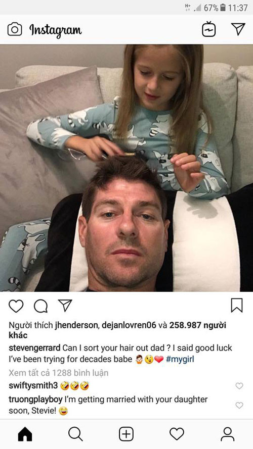 Xuan Truong muon cuoi con gai cua Steven Gerrard