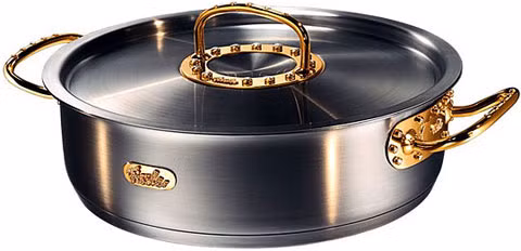 Nồi vàng giá 130.000 USSD: Hãng đồ gia dụng Fissler đã ra mắt chiếc xoong "có một không hai", đường kính 28 cm được chế tạo từ vàng và kim cương. Toàn bộ 2 quai nồi và nắp vung cùng logo Fissler được làm bằng vàng , tổng khối lượng lên tới 0,9 kg. Ngoài ra trên những quai đó còn được đính thêm 200 viên kim cương đủ kích cỡ.