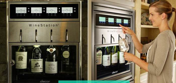 Tủ đựng rượu Dacor Discovery WineStation (trị giá 5.299 USD): Thiết bị nhà bếp này có mặt tiền bằng thép không gỉ và buồng chứa rượu, nhiệt độ trong đó dễ kiểm soát.
