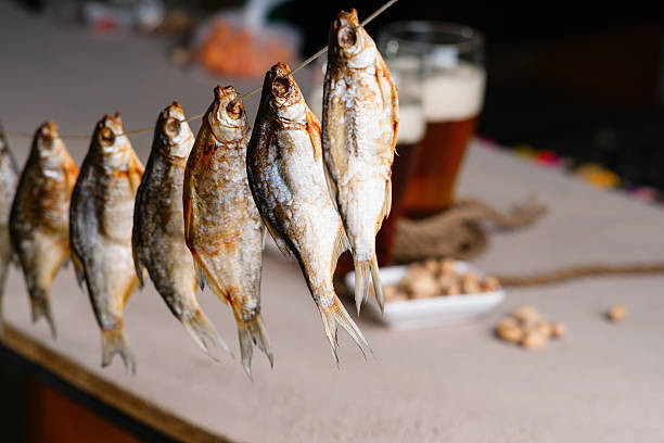 Cá khô Vobla Astrakhan được đánh bắt từ sông Volga được ướp muối và phơi khô.