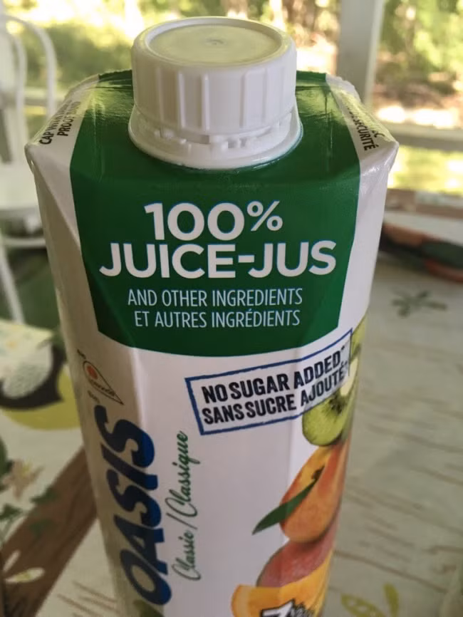 Đồ uống 100% là nước ép trái cây và nhiều thành phần khác. Vậy thành phần khác là bao nhiêu phần trăm?