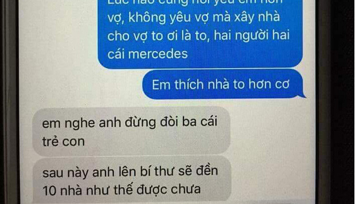 Một trong những hình ảnh chụp tin nhắn lan truyền trên mạng xã hội.