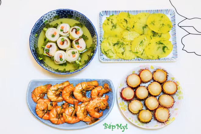 Thực đơn toàn món thơm ngon, bắt mắt.