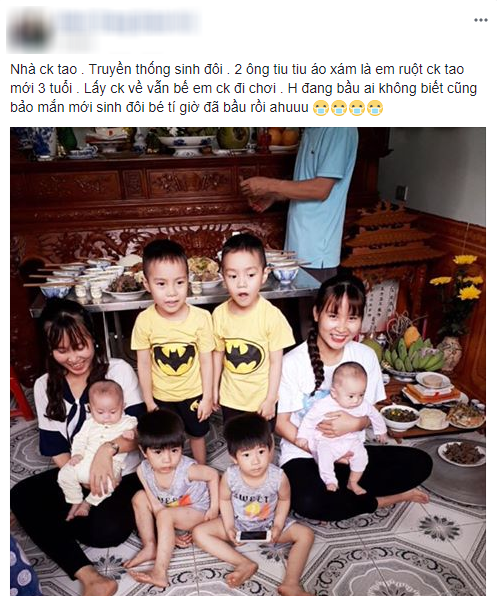 Câu chuyện khiến dân tình “thèm” sinh đôi.