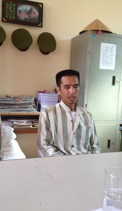 Phạm nhân Lò Văn Non trong trại giam.