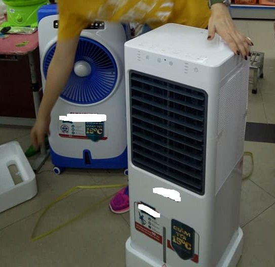 Nhân viên siêu thị tất bật giới thiệu hàng cho khách.