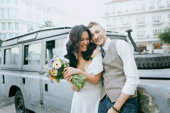 Phương Vy Idol và chồng Tây hạnh phúc bên nhau.