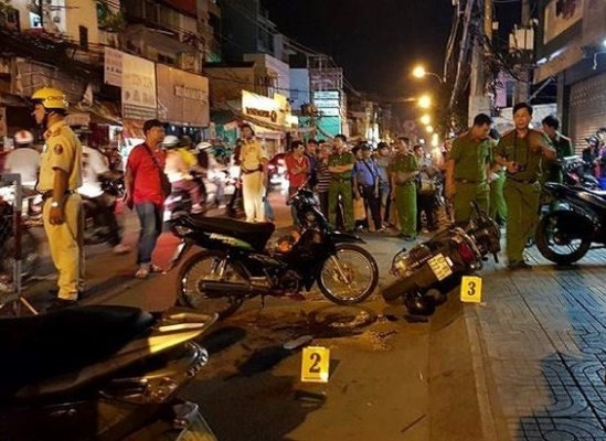 Hiện trường vụ 5 “hiệp sĩ” Sài Gòn thương vong vào trung tuần tháng 5/2018.