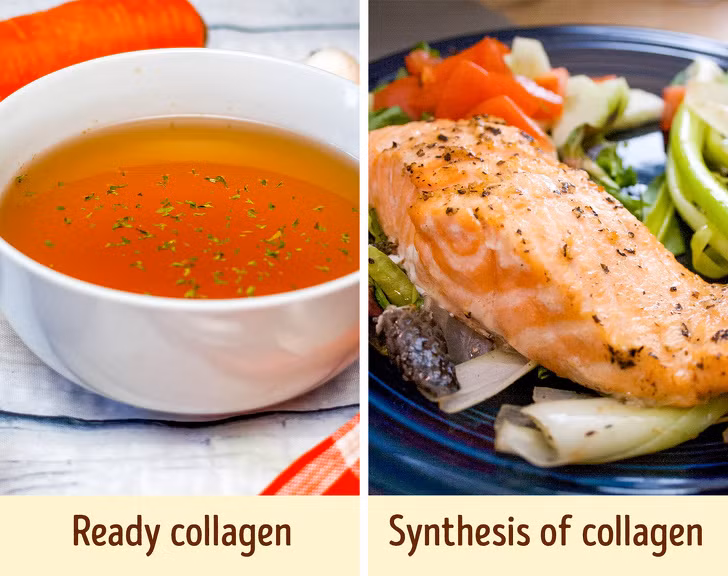 Nước dùng xương có lẽ là một trong những thực phẩm tốt nhất cho da bởi nó chứa dạng hoạt tính sinh học của protein mà cơ thể có thể sử dụng ngay lập tức.