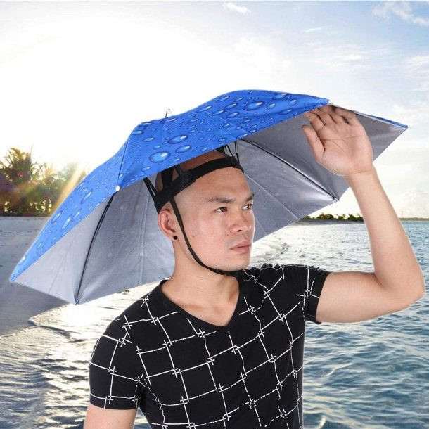 Với chiếc ô độc đáo này, bạn có thể đội che nắng mưa mà không cần cầm tay.