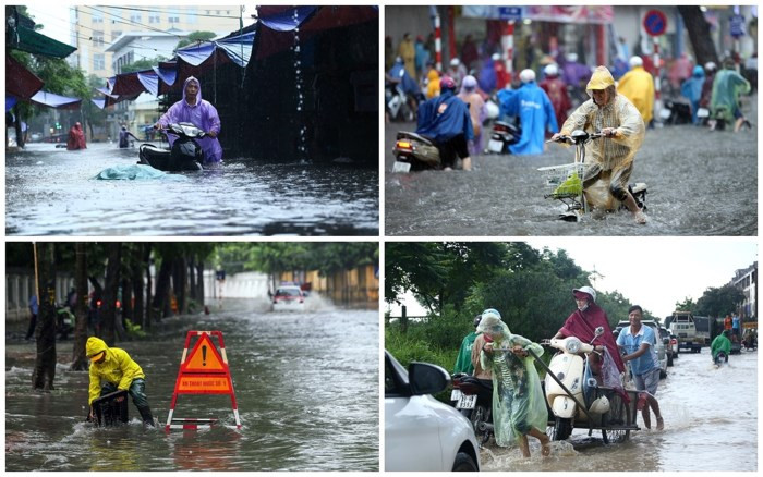 ...lượng mưa lớn trong một thời điểm khiến đường phố ngập lụt.