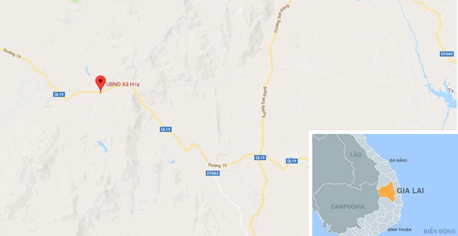 Sự việc xảy ra tại xã Hà Ra, huyện Mang Yang (Gia Lai) Ảnh: Google Maps.