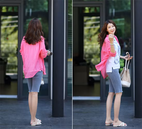 Quần ngố cũng là loại trang phục đi biển vừa đẹp vừa dễ phối đồ.