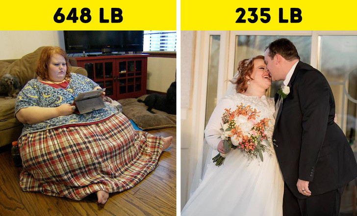 Nikki Webster, 33 tuổi, nặng tới 294kg do mắc chứng nghiện ăn. Sau khi giảm cân thành công nhờ phẫu thuật, tập luyện và ăn kiêng, cô đã gặp được người bạn đời để kết hôn và sống hạnh phúc.