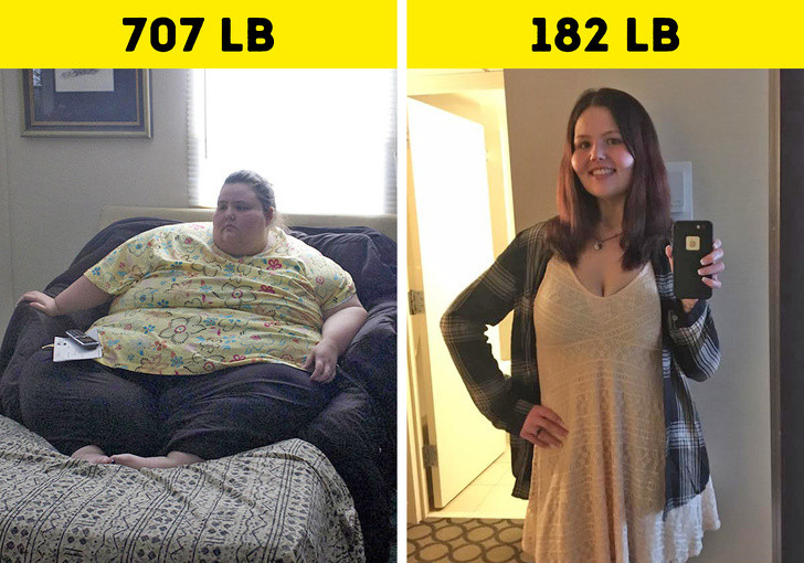 Christina Phillips nặng đến 300 kg khi 25 tuổi. Việc di chuyển, sinh hoạt của cô phụ thuộc hoàn toàn vào mẹ và chồng. Sau khi trải qua một ca phẫu thuật dạ dày, kết hợp với việc ăn uống khoa học, tập thể dục đều đặn, cô đã giảm cân siêu ngoạn mục. Hiện, cân nặng của Christina chỉ còn 82,5 kg.