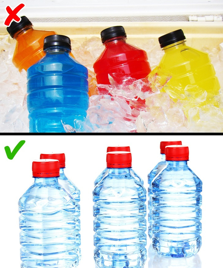 Cho rằng đồ uống năng lượng là cách giữ nước trong thời gian tập luyện là sai lầm. Nước uống năng lượng chỉ là đường với nước. Các chuyên gia khuyên bạn nên uống nước tinh khiết và bổ sung thực phẩm giàu protein sau khi tập luyện.