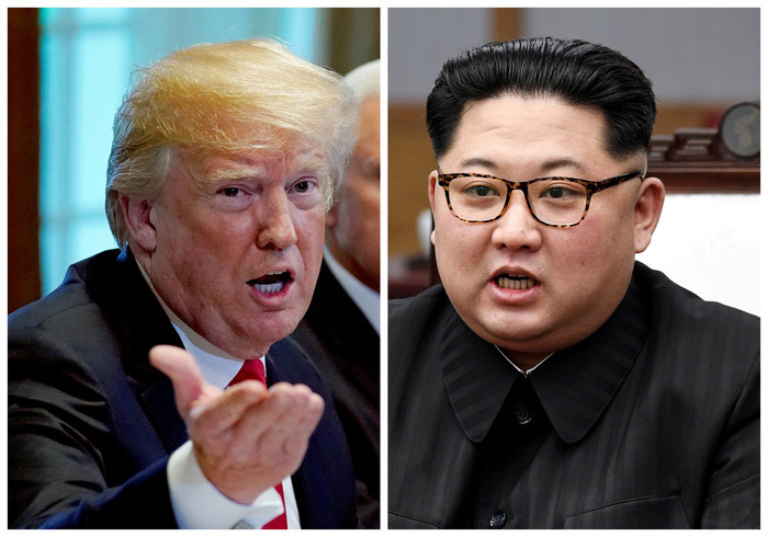 Tổng thống Mỹ Donald Trump (trái) đang tìm cách trấn an nhà lãnh đạo Triều Tiên Kim Jong Un sau khi để cấp dưới tự ý phát biểu quá nhiều về vấn đề phi hạt nhân hóa Triều Tiên - Ảnh: REUTERS.