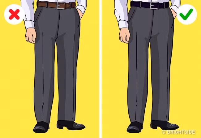 Dây thắt lưng của bạn nên đồng màu với giày.