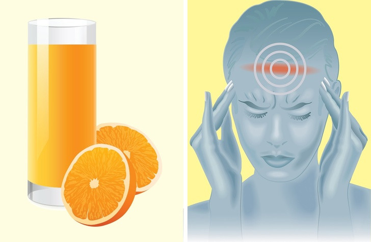 Thực phẩm có thể là nguyên nhân gây đau nửa đầu. Các thực phẩm như nước cam, socola, phô mai, các loại hạt hoặc loại thịt hun khói có thể gây đau đầu nghiêm trọng.