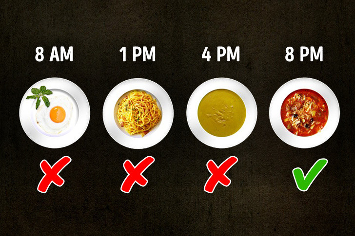 Bạn tin rằng ăn nhiều bữa hơn trong ngày sẽ giúp bạn giảm cân và đốt cháy chất béo: Thay vì ăn vài bữa ăn 400 calo trong một ngày, tốt hơn là nên có một bữa ăn 1.600 calo vào cuối ngày.