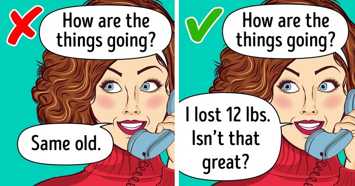 Hãy luôn nghĩ ra các câu trả lời mới cho các câu hỏi thông thường như “Bạn khoẻ không?” hay “Có gì mới không?”. Cách trả lời sáng tạo có thể kích thích trí nhớ và giữ cho chức năng não của bạn hoạt động tốt. Ảnh: BS.