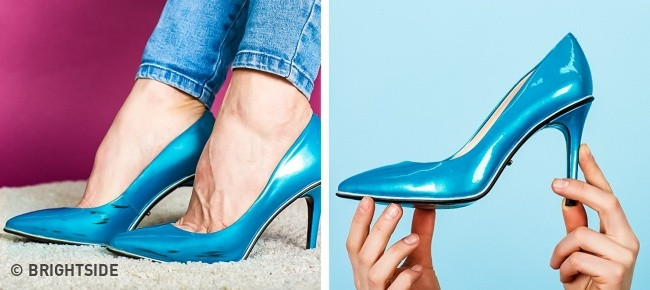 Nếu giày của bạn bị trầy xước, hãy dùng tăm bông nhúng vào sơn móng tay, sau đó nhẹ nhàng chà lau trên các vùng có vết trầy, giày của bạn sẽ lại y như mới.