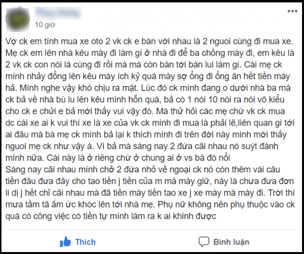 Đoạn chia sẻ của T.D trên mạng xã hội. (Ảnh chụp màn hình)