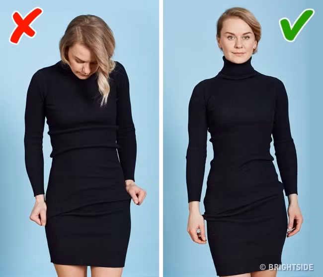 Việc bạn liên tục sửa quần áo sẽ gây khó chịu cho cả bạn và những người xung quanh. Do vậy, bạn nên chọn quần áo phù hợp và thoải mái để không phải liên tục sửa trang phục.