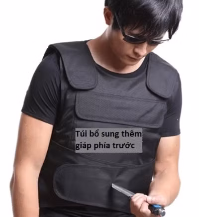 Một sản phẩm áo giáp chống đạn găm, dao đâm được quảng cáo trên mạng xã hội.