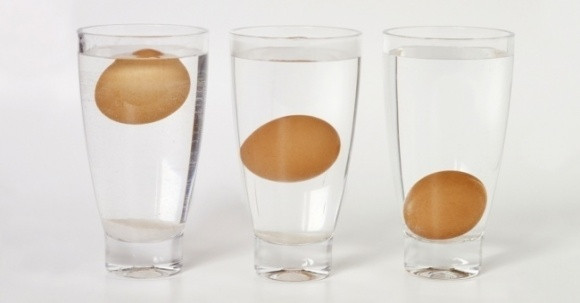 Nếu một quả trứng nổi lên bề mặt khi thả vào một cốc nước thì chứng tỏ quả trứng đó không thể ăn được. Điều này xảy ra vì các khí tích tụ bên trong trứng ngày càng già đi, đó là nguyên nhân làm cho nó nổi lên. Ảnh: Internet. Video "Các biện pháp xử trí khi bị ngộ độc thực phẩm tại nhà". Nguồn: VTC16.