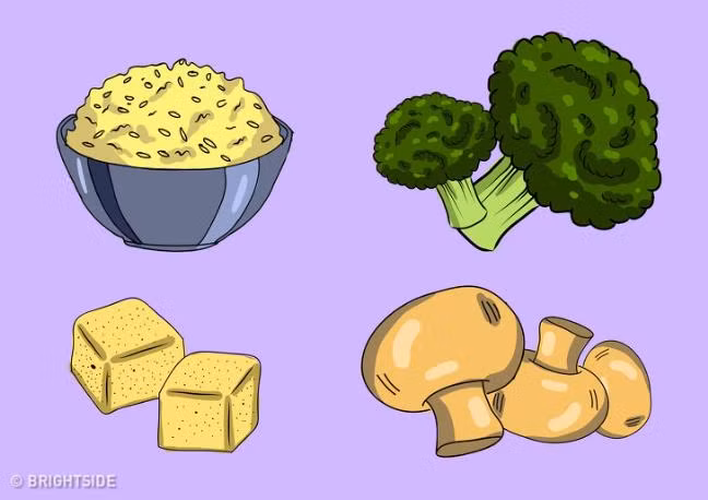 3. Cân bằng lượng đạm cho cơ thể: Protein được tạo thành từ các axit amin có trong nhiều loại thực phẩm có nguồn gốc thực vật như hạt diêm mạch, đậu phụ, bông cải xanh, gạo lứt, đậu,...