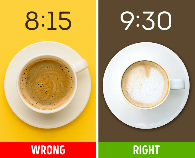 Thời điểm thích hợp để uống cà phê: Nếu bạn uống cà phê để cảm thấy sảng khoái, bạn cần chọn đúng thời điểm. Tốt hơn là hãy uống cà phê sau khi bạn cảm thấy mệt mỏi.