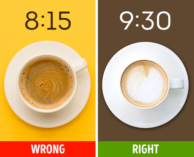 Thời điểm thích hợp để uống cà phê: Nếu bạn uống cà phê để cảm thấy sảng khoái, bạn cần chọn đúng thời điểm. Tốt hơn là hãy uống cà phê sau khi bạn cảm thấy mệt mỏi.